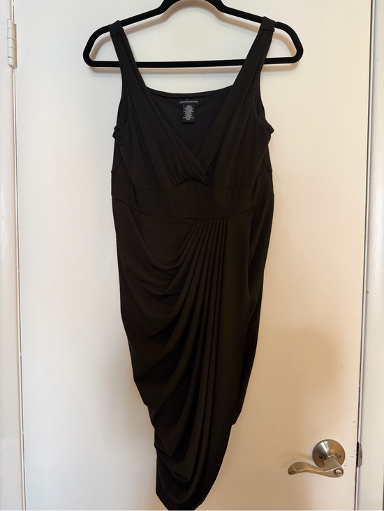 Moda International Dresses & Skirts - Moda International Black Asymmetrical Draped Sleeveless Dress